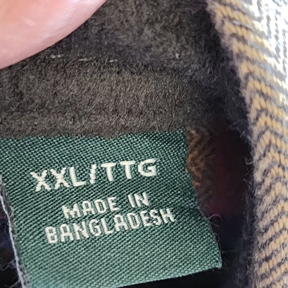 Orvis Gold Herringbone Plaid 100% Cotton Flannel Shirt - Picture 5 of 6